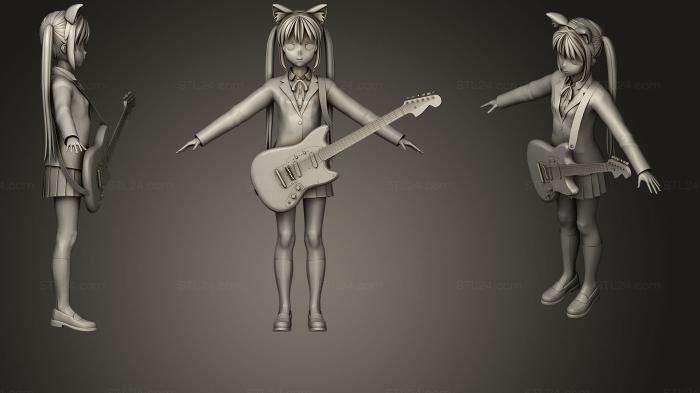 Figurines of girls (Azusa Nakano, STKGL_0236) 3D models for cnc